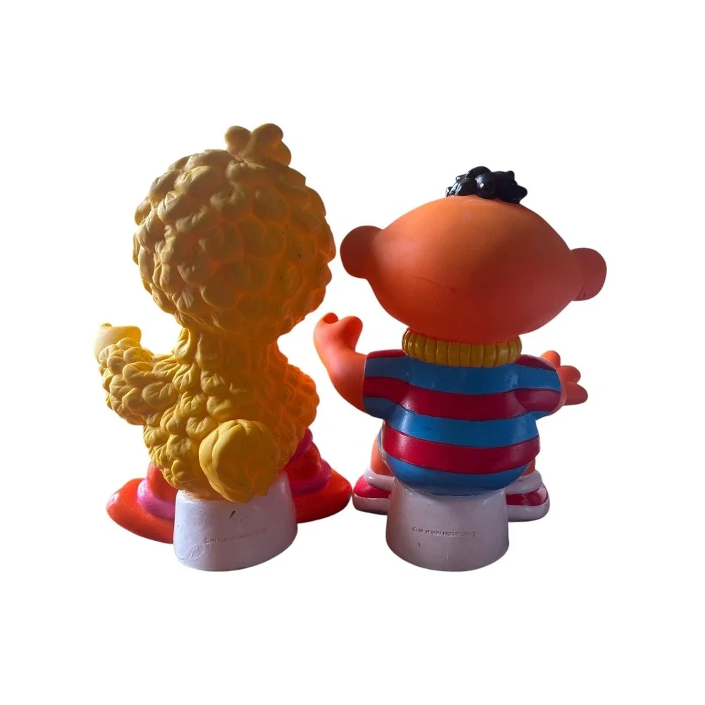 90s Sesame Street Big Bird and Ernie plastic figurines